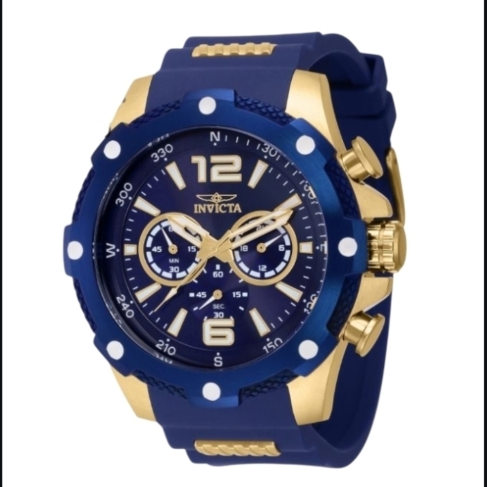 Invicta Blue & Gold Chronograph Watch